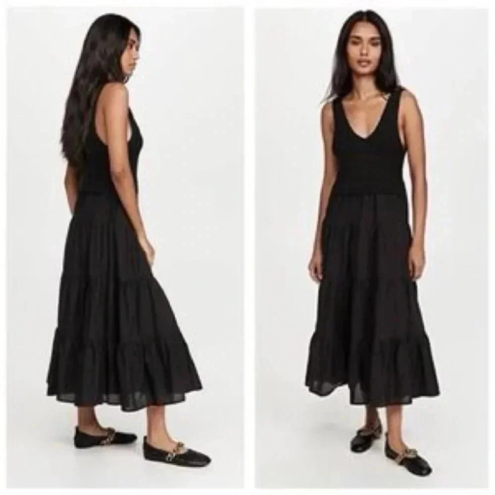 En Saison Mixed Media Tiered  Maxi Dress - Picture 3 of 8